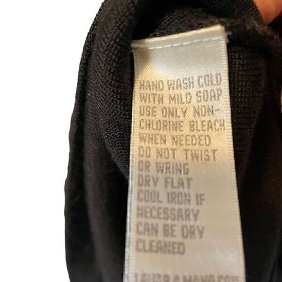 Jones NY Signature Black Wrap Dressy Tie Ribbon Trim Long Sleeve Sweater SIZE S - Picture 6 of 8